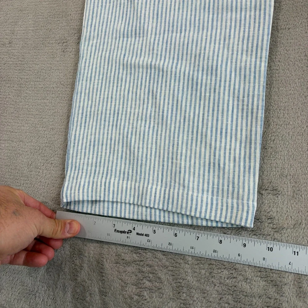 REFORMATION Mason Relaxed Wide Leg Pants 2 Blue White Striped‎ 100% Linen NWOT